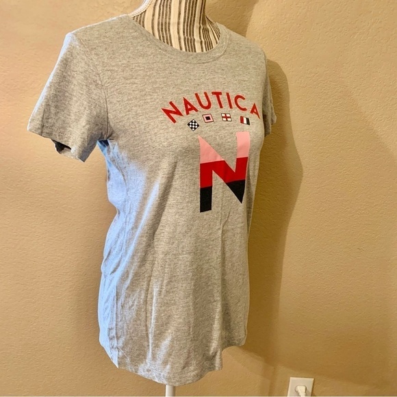 Nautica Tee Small Grey Nautica Graphic Red Pink Navy Blue Int’l Logo Short Slvs - Picture 5 of 14
